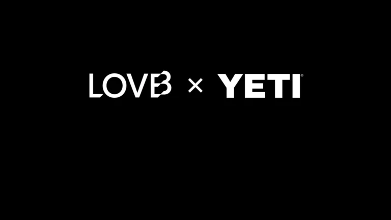 LovB x YETI logos on black background