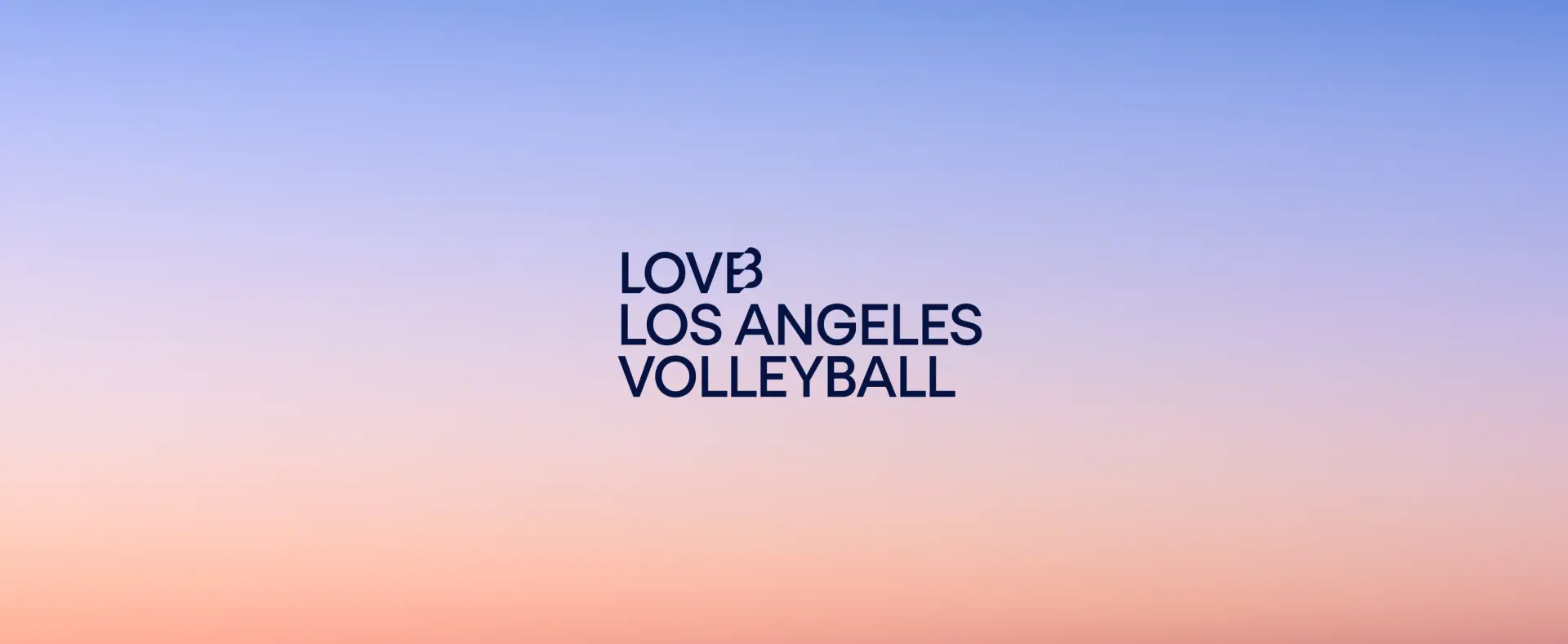 LovB Los Angeles Volleyball on blue to pink gradient background